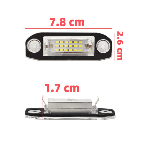 2pcs White LED light Error Free Number License Plate Lights for Volvo S80 XC90 S40 V60 XC60 S60 C70 V50 XC70 V70 LED Tag Lights