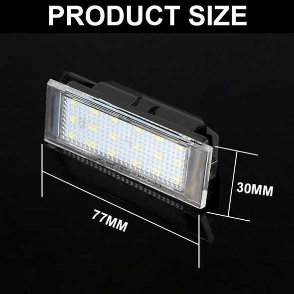 2pcs LED Numbmber License Plate Lights Canbus No Error 12V White Color For Renault Twingo Clio Espace Laguna Master Megane