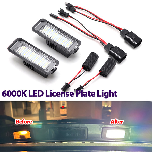 2x Car Rear LED SMD License Number Plate Light Lamp 6000K For VW Passat B6 CC Eos Golf 4 5 6 7 MK7 Polo Superb Seat Leon Altea