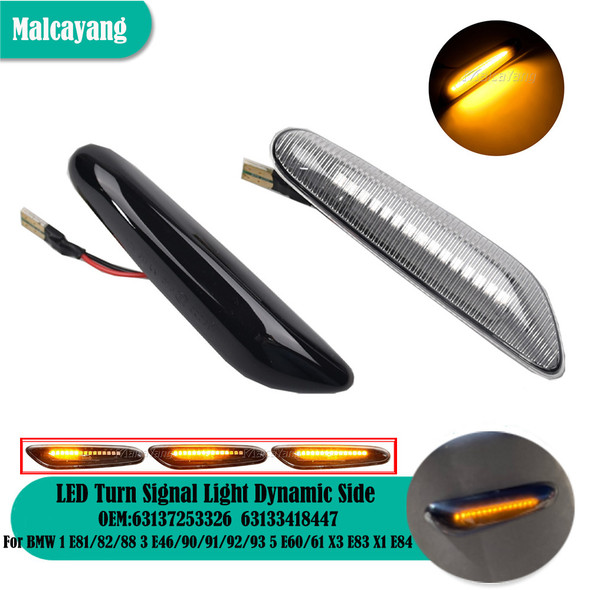 A Pair Dynamic Flowing LED Turn Signal Side Marker Light Blinker For BMW E46 E60 E61 E90 E91 E81 E87 E82 E88 E83 E84 E92 E93 X3 A Pair Dynamic Flowing LED Turn Signal Side Marker Light Blinker For BMW E46 E60 E61 E90 E91 E81 E87 E82 E88 E83 E84 E92 E93 X3