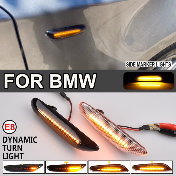 A Pair Dynamic Flowing LED Turn Signal Side Marker Light Blinker For BMW E46 E60 E61 E90 E91 E81 E87 E82 E88 E83 E84 E92 E93 X3 A Pair Dynamic Flowing LED Turn Signal Side Marker Light Blinker For BMW E46 E60 E61 E90 E91 E81 E87 E82 E88 E83 E84 E92 E93 X3