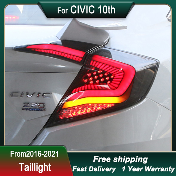 Car Tail Lights For Honda CIVIC 10th Gen 2016-2021 new LED Brake Reverse Tail Lamp Dynamic Turn Signal Light Tail Lamp Assembly