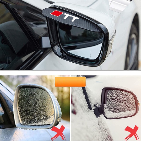 2Pcs Carbon Fiber Car Rearview Mirror Eyebrow Rain Cover For Audi A1 A3 A4 A5 A6 A7 A8 Q3 Q5 Q7 TT 8V 8L B5 B6 B7 B8 B9 C5 C6 C7