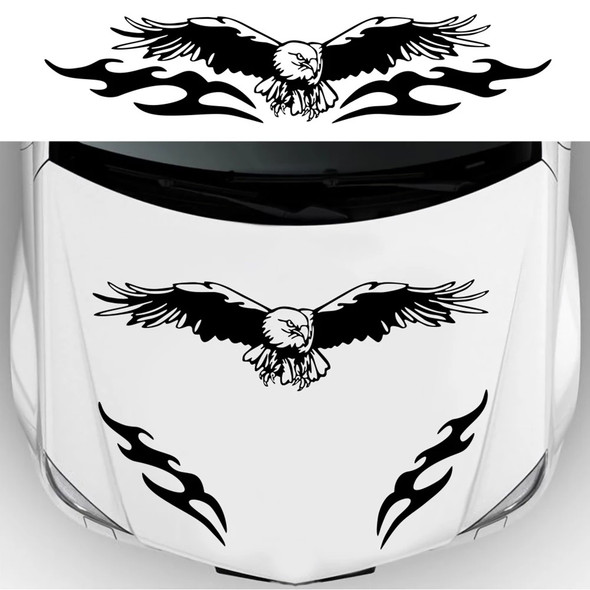 LYKX The eagle fire totems car sticker fashion sports car racing stripes cover DIY modelling hood vinyl decals accessories