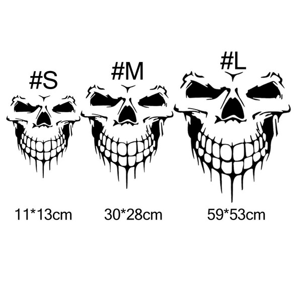 DSYCAR 1Pcs Large Size 59X53CM Skull Head Car Stickers and Decals Reflective Vinyl Car Styling Auto Engine Hood Door Window Car