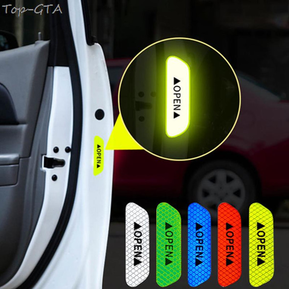 4PCS Safety Stickers Warning Signs Car Door Handle Warning Mark Tape Reflective Light Reflector Strip Anti-collision Decals 4PCS Safety Stickers Warning Signs Car Door Handle Warning Mark Tape Reflective Light Reflector Strip Anti-collision Decals