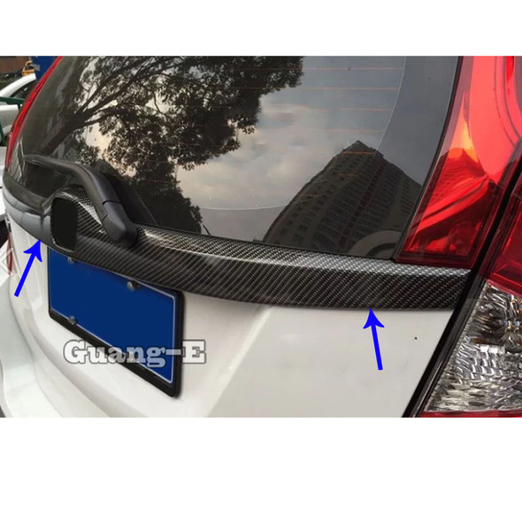 For Honda Fit Jazz 2017 2018 2019 Car Rear Door License Tail Tailgate Bumper Frame Plate Trim Lamp Trunk Parts Sticks Hoods 1pcs