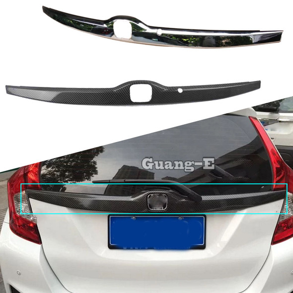 Car Cover Stick Rear License Plate Door Bottom Tailgate Frame Plate Trim Lamp Strip Trunk For Honda Fit Jazz 2014 2015 2016 2017