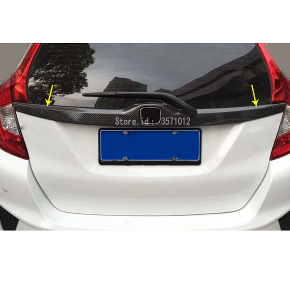 Car Cover Stick Rear License Plate Door Bottom Tailgate Frame Plate Trim Lamp Strip Trunk For Honda Fit Jazz 2014 2015 2016 2017