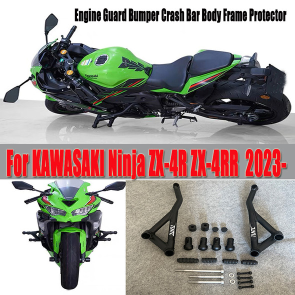 Motorcycle Engine Guard Bumper Crash Bar Body Frame Protector For KAWASAKI Ninja ZX-4R ZX-4RR ZX4R ZX4RR 2023 2024 Accessories