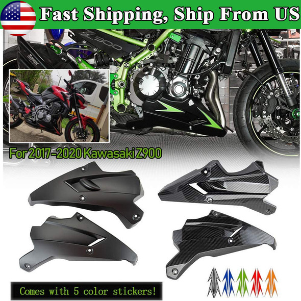 Motorcycle Carbon Belly Pan Engine Spoiler Lower Fairing Body Frame Panel Protect for 2017 2018 2019 Kawasaki Z900 Bellypan