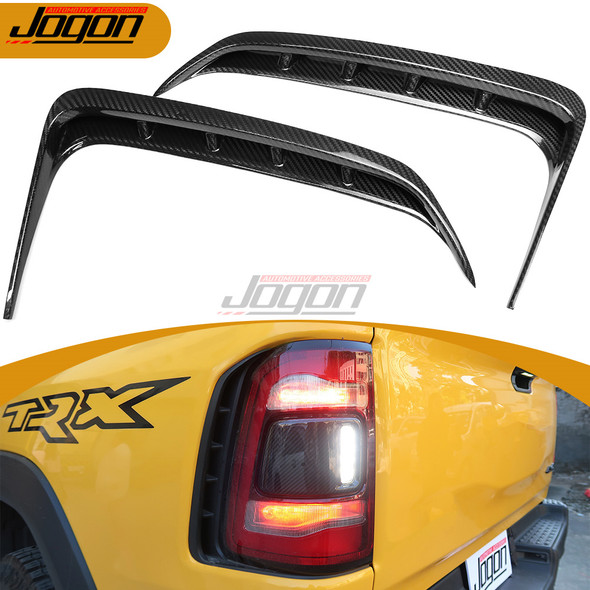 For Dodge Ram 1500 TRX Off Road Rebel 2019-2024 Carbon Fiber Exterior Rear Tail Light Frame Cover Side Strip Trim Accessories