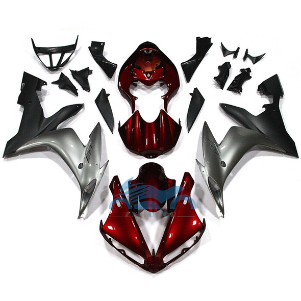 High Quality Injection Fairing kit for YAMAHA YZF R1 2004 2005 2006 yamaha r1 04 05 06 Red Silvery Body Frame fairings