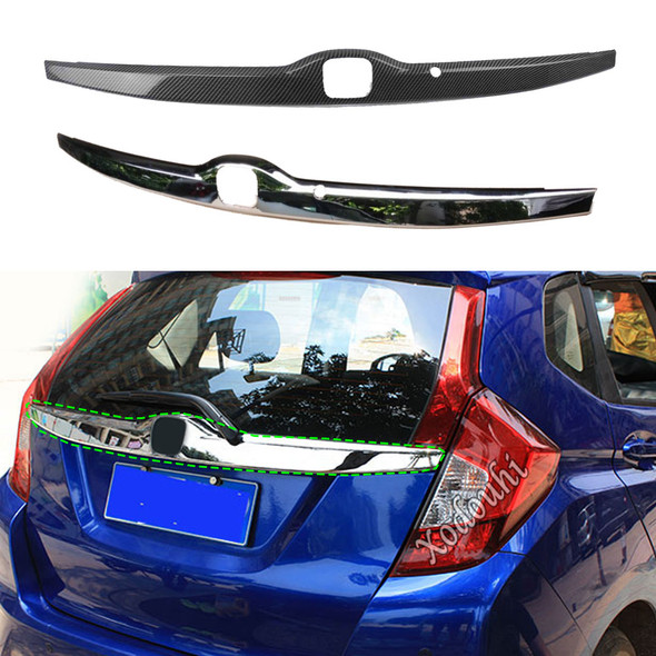 For Honda Fit Jazz 2014 2015 2016 2017 Car Cover Stick Rear License Plate Door Bottom Tailgate Frame Plate Trim Lamp Strip Trunk