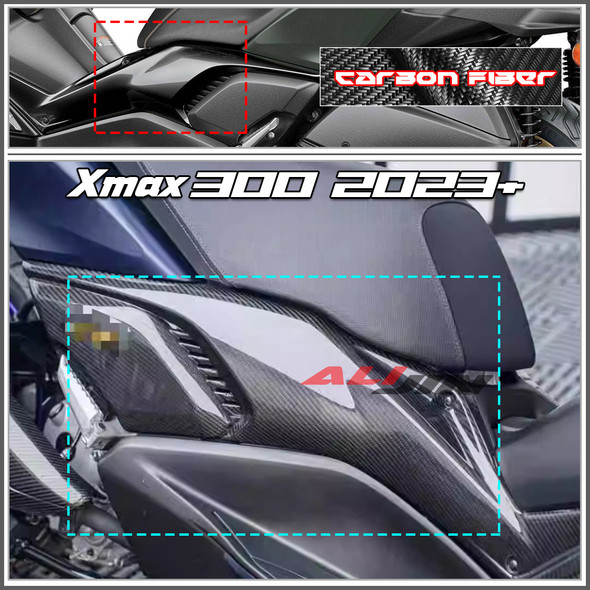 100% Real Carbon Fiber for YAMAHA Xmax 300 Xmax300 2023+ 2024 Motorcycle Side Fairing Panel Scooter Cowling Frame Body Kits 100% Real Carbon Fiber for YAMAHA Xmax 300 Xmax300 2023+ 2024 Motorcycle Side Fairing Panel Scooter Cowling Frame Body Kits