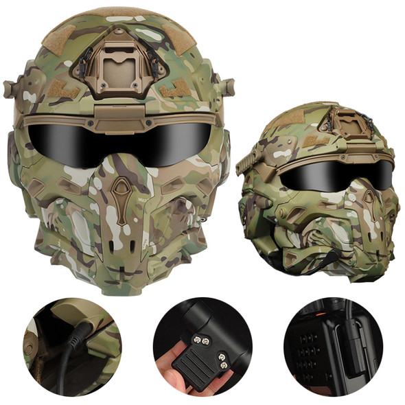 Tactical Helmet Fast Tactical Mask MH PJ Casco Airsoft Paintball Combat Helmets Outdoor Sports Built-in headset Defogging fan