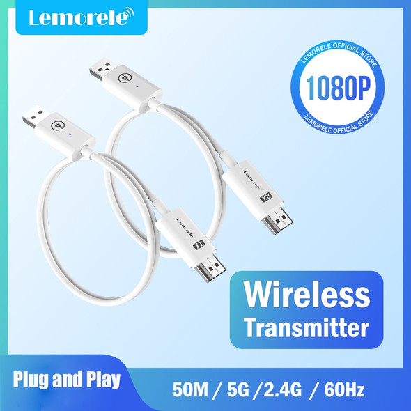 Lemorele Hdmi Wireless Transmitter Receiver 164ft/50m 5g/2.4g 50m
