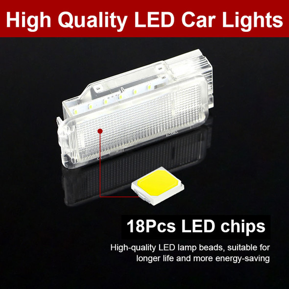 2Pcs LED Trunk Cargo Lamp Footwell Under Door Glove Box Light For Peugeot 3008 206 208 308 307 2008 207 508 5008 407 306 Expert