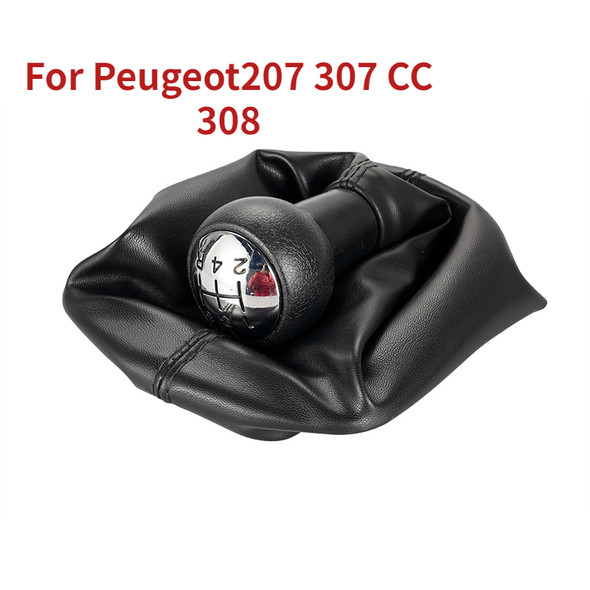 5 Speed Car Gear Shift Knob With Gaitor Boot Complete Fit For Peugeot 207 307 CC 308 406 For CITROEN C3 C4 C5