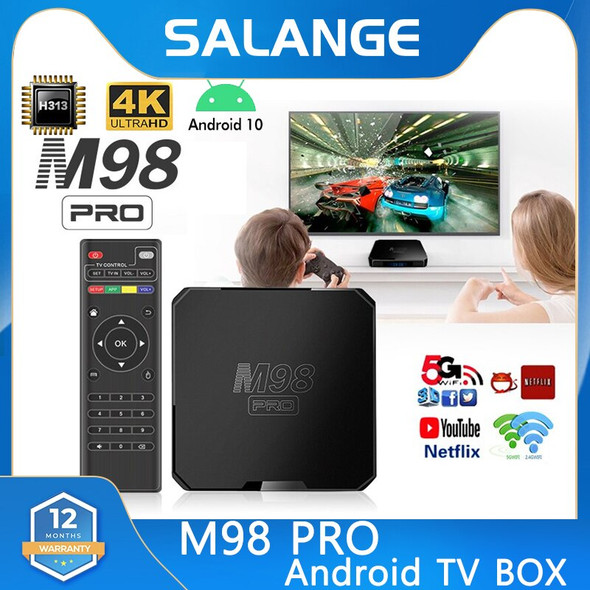 M98 PRO TV Box Android 10.0 2.4G/5G Wifi Allwinner H313 Quad core