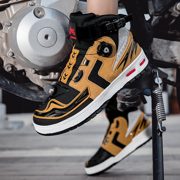 Motorcycle Boots Microfiber Leather Motorcycle Riding Shoes for Motorrad Men's Riding Ankle Type Shoes Casual Protective Boots Motorcycle Boots Microfiber Leather Motorcycle Riding Shoes for Motorrad Men's Riding Ankle Type Shoes Casual Protective Boots