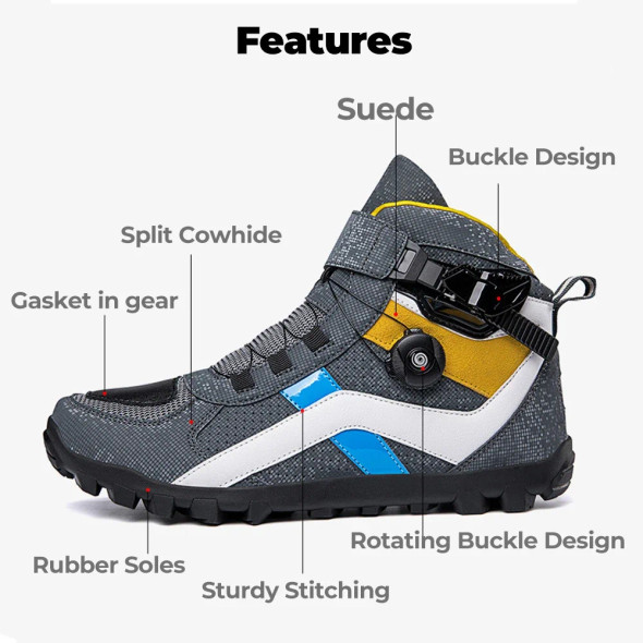 Motorcycle Men Boots Racing Shoes Riding Breathable Motorcyclist Equipment Black Durable Off-road Motorbike Soft Highly Elastic