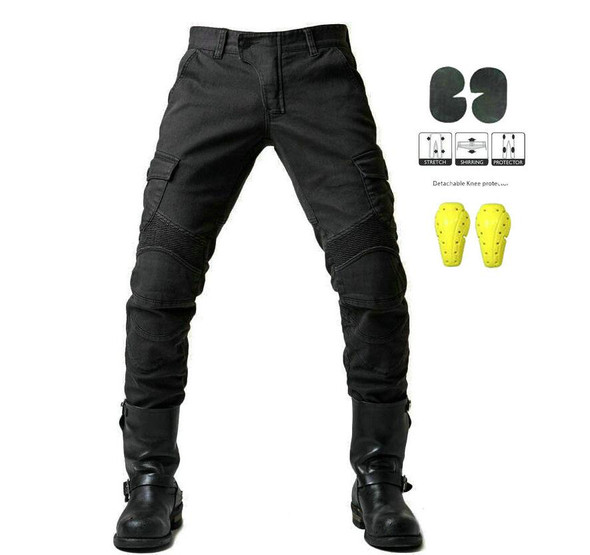 Motorcycle Riding Jeans Anti-fall Pants Protective Pants 06 Black Green trousers Send Protective Gear Men