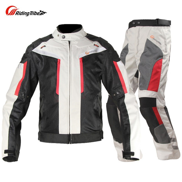 Riding Tribe Windproof Motorcycle Racing Suit Protective Gear Armor Jacket+ Pants Hip Protector Moto Set