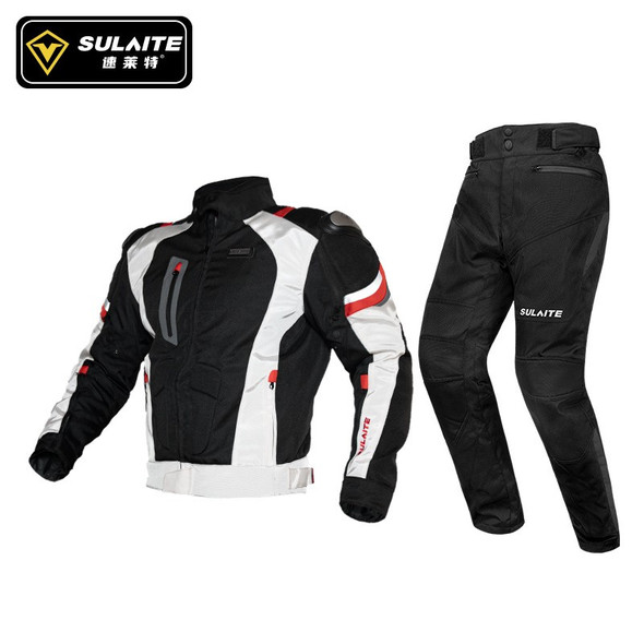 Sulaite Motorcycle Jacket Men Summer Motocross Jacket Pants Racing Suit Motorbike Riding Moto Jacket Clothing CE Protective Gear