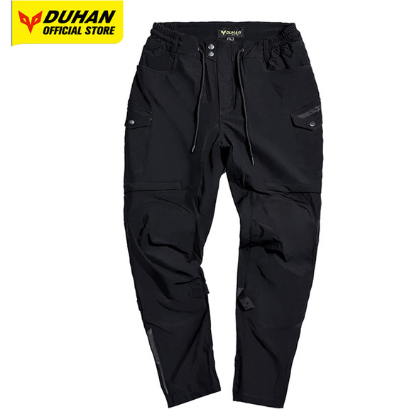 DUHAN Summer Airflow Cycling Pants Breathable Motocross Pants Waterproof Motorcycle Pants Built-in Detachable CE Protective Gear