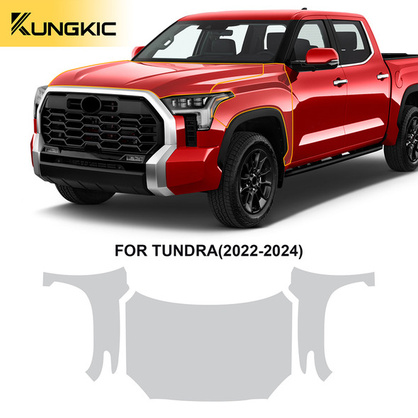 for Toyota Tundra 2022 2023 2024 8.5mil Paint Protection Film Pre-Cut Car Clear Bra Kit Transparent TPU PPF Body Sticker