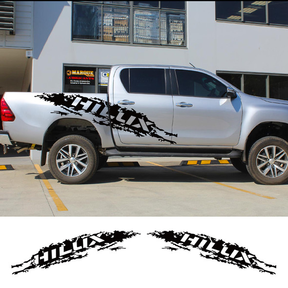 2Pcs For Toyota Hilux Revo Vigo Pickup Body Side Stickers Truck Graphics Decor Covers Car Vinyl Decals Auto Tuning Accessories