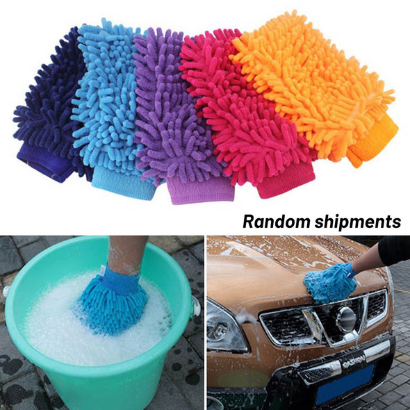 Car Wash Gloves Chenille Coral Fleece Gloves Washing Wiper Car Cleaning Towel Auto Dust Washer Mitt Car Cleaning Accessories