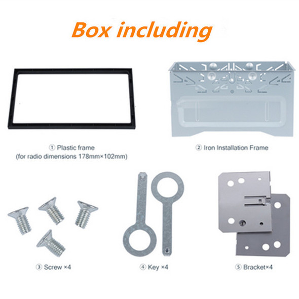2Din Stereo Radio Cage Frame Unit Universal DVD Player Box Fascia Panel Plate Case Audio Dash Mounting Frame Kit Accessories