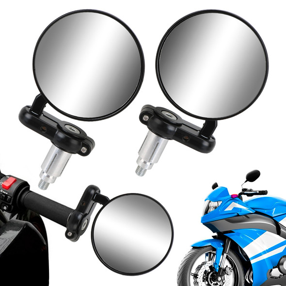 22mm Universal Motorcycle Mirrors Rearview Side Mirror Motorbike Accessories 2pcs Handle Bar End Mounting