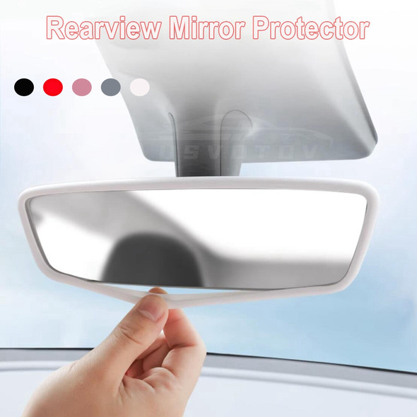 Rear View Mirror Protector Frame for Tesla Model 3 Y S X Center Console Accessories Interior Rearview Cover Silicone Rubber Case