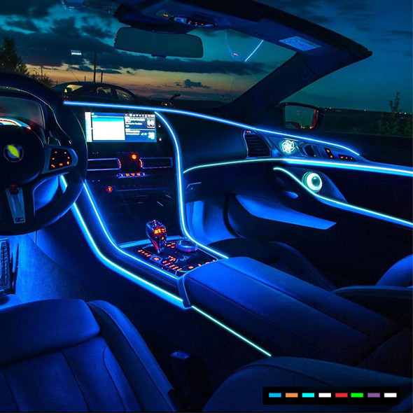 1M/2M/3M/5M Car Interior Lighting LED Strip Decoration Flexible EL Wiring Neon Strip For Auto DIY Ambient Light With USB Drive