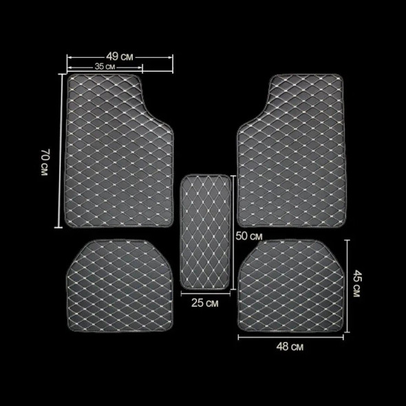 Universal 5Pcs Car Floor Mats PU Leather Waterproof Auto Foot Pad Protector Automobile Interior Carpet Front and Rear mats Set