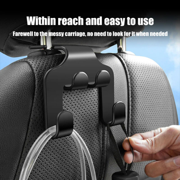 Multifunctional Car Seat Back Hook 1/2pcs Double Head Phone Hanger Headrest Hanging Bag Storage Hanger Car Interior Accessories