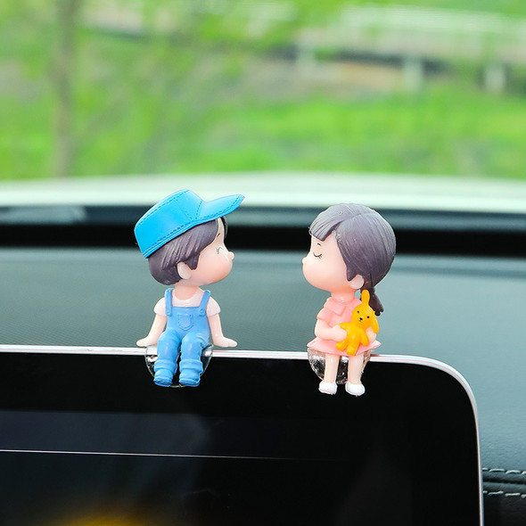 Car Decoration Cute Cartoon Couples Action Figure Figurines Balloon Ornament Auto Interior Dashboard for Girls Gifts Accessories