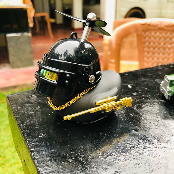 Broken Wind Rubber Duck With Helmet Pendant Duck Car Ornaments Decorations Helmet Duck Ducky Bicycle Wind Motor Accessories