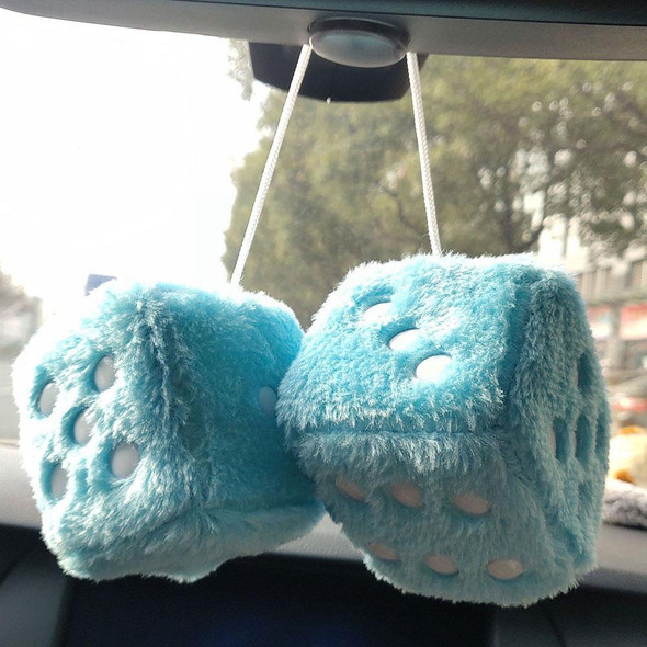 Fuzzy Plush Dice with Dots Retro Square Plush Hanging Mirror Fuzzy Dices for Pink Car Interior Ornament Decoration F3O7