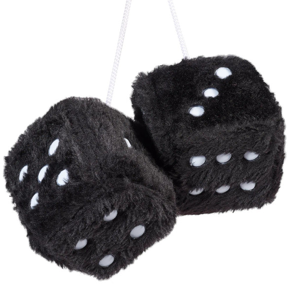 Fuzzy Plush Dice with Dots Retro Square Plush Hanging Mirror Fuzzy Dices Kid Toys for Pink Car Interior Ornament Decoration