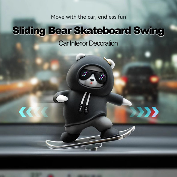 Car Center Console Ornaments Mini Sliding Bear Car Fragrance Decoration Interior Accessories