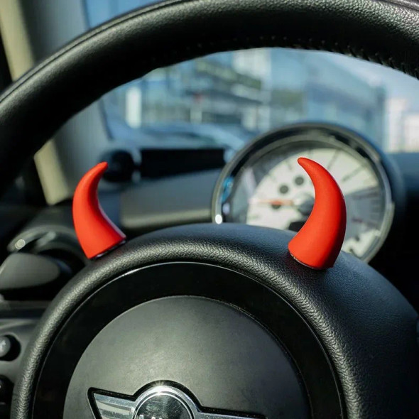 NEW Decorations Devil's Corner Steering Wheel Creative Decoration Dashboard Personality Ornaments Car Interior Accessories