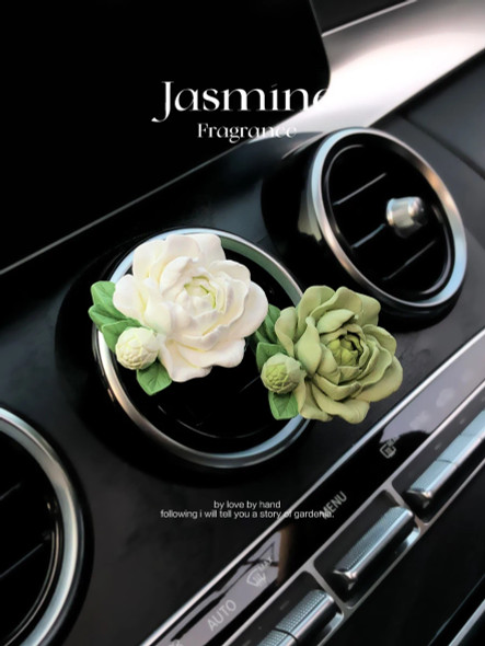 Car interior aromatherapy fresh jasmine flowers car fragrance car air outlet decoration flowers diffuse stone ornaments girlgift