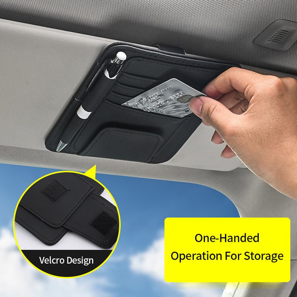 Car Sun Visor Mutil-Pocket Storage Organizer Auto Interior Accessories Car Documents Pouch Credit Card Sun Glasses Pens Holder