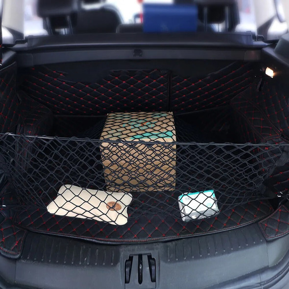 Car Trunk Storage Net Bag Cargo Luggage Nylon Elastic Mesh Hanging Nets Pocket Stowing Tidying Interior Accessories