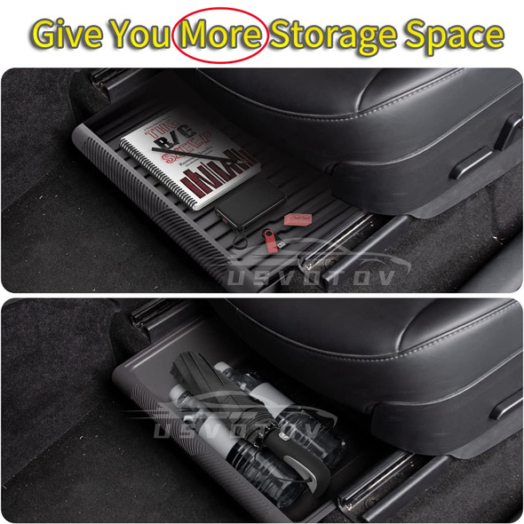 Under Seat Storage Box for Tesla Model Y Centrol Console Organizer Accessories Underseat Hidden Store Space Bins Chair Tray 1pcs