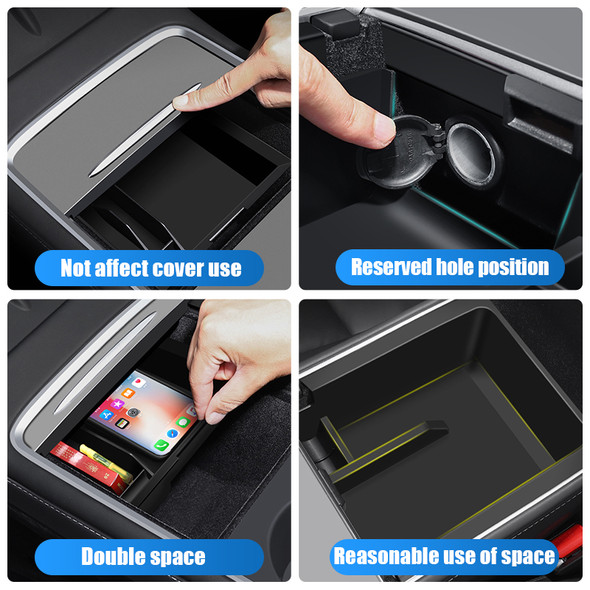 3PCS Armrest Hidden Storage Box for Tesla Model 3 Model Y 2021 2022 Center Console Organizer Model3 2021 2022 Accessories ABS